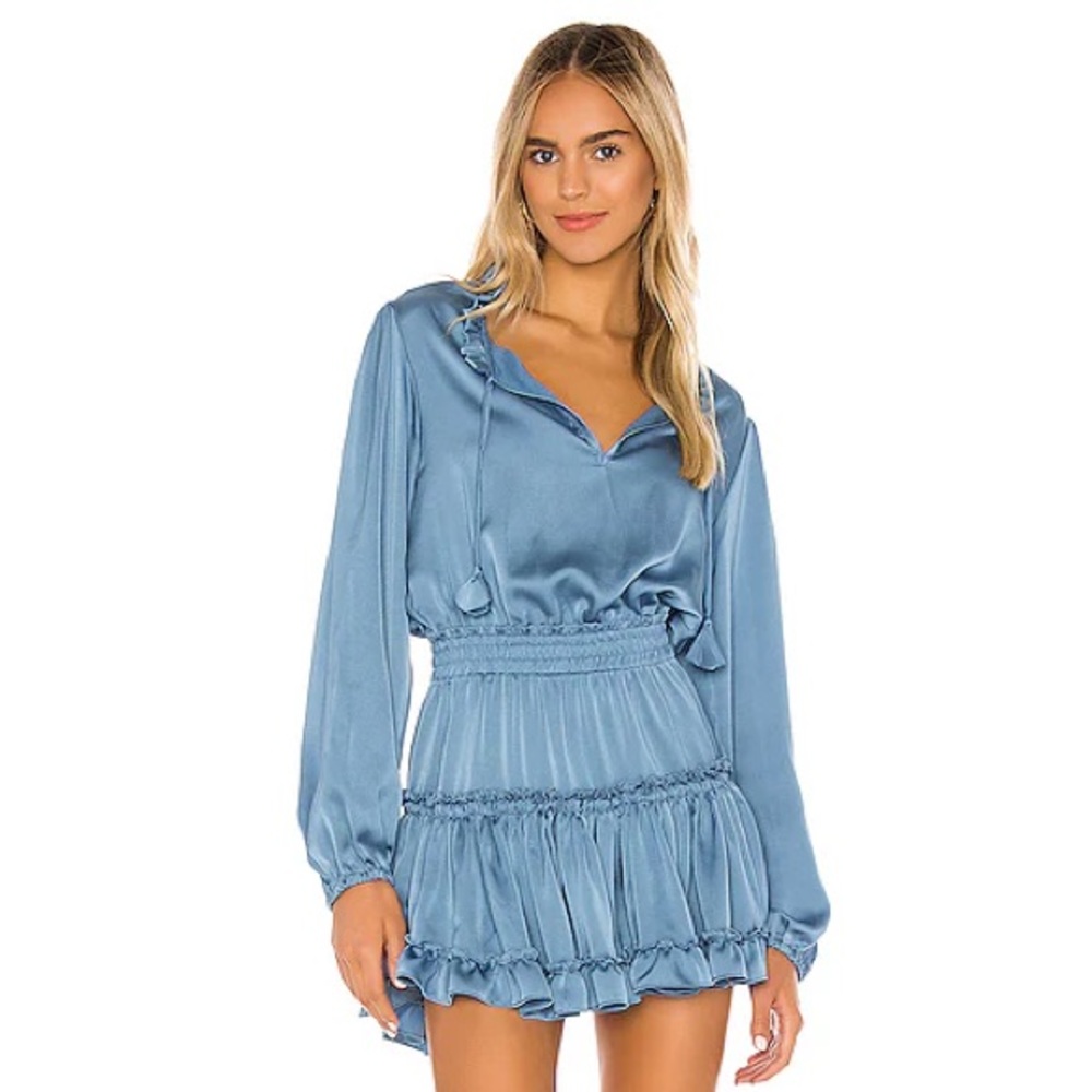 Misa Los Angeles Lorena Dress in Denim Steel